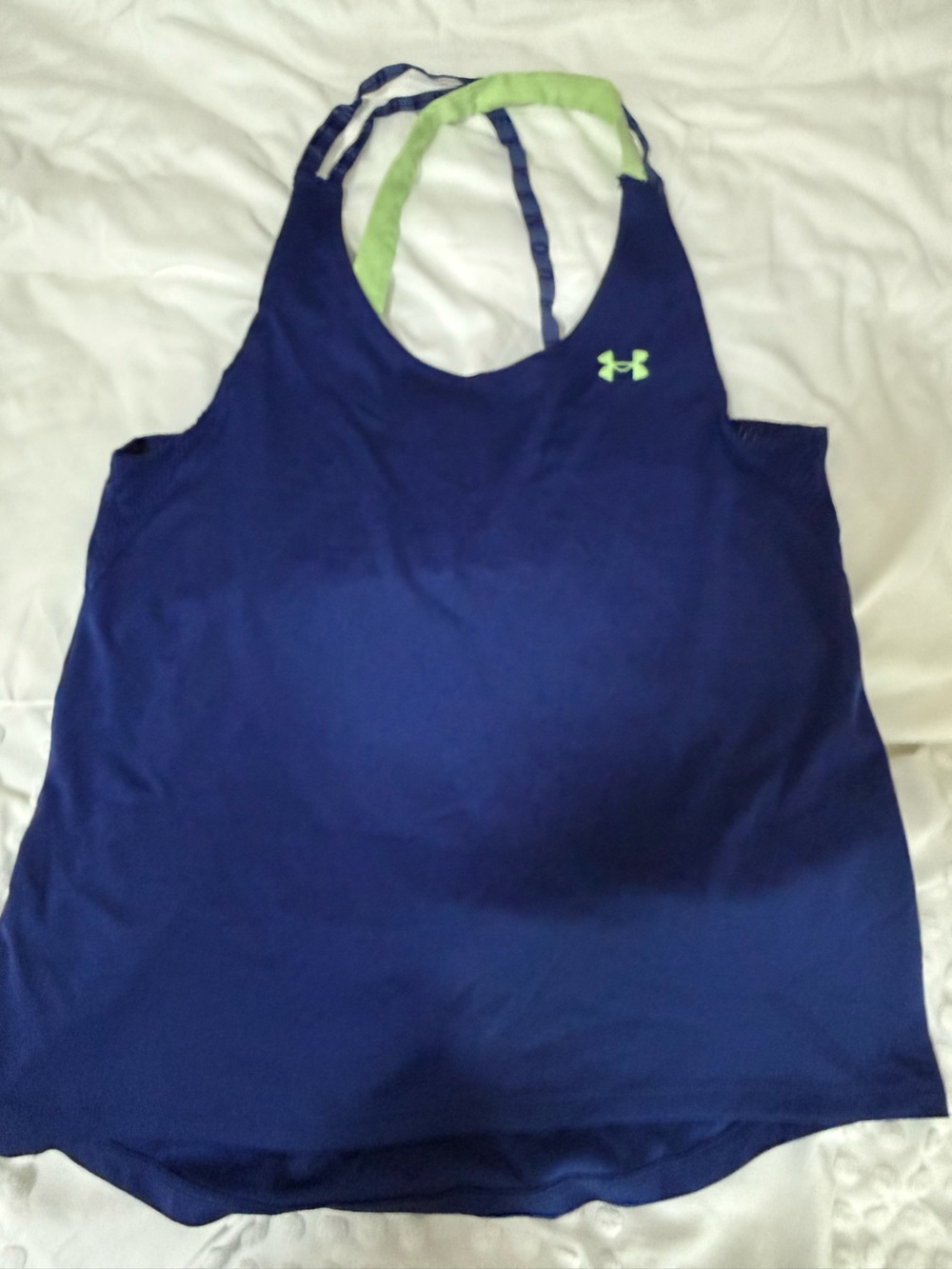 Under Armour Women's Royal Navy Tank with Lime Logo